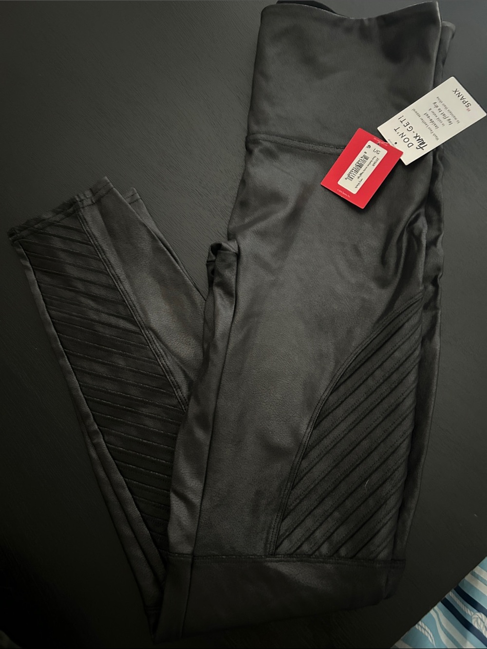 SPANX Black Moto Faux Leather Leggings